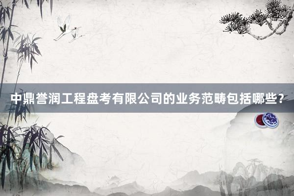 中鼎誉润工程盘考有限公司的业务范畴包括哪些？