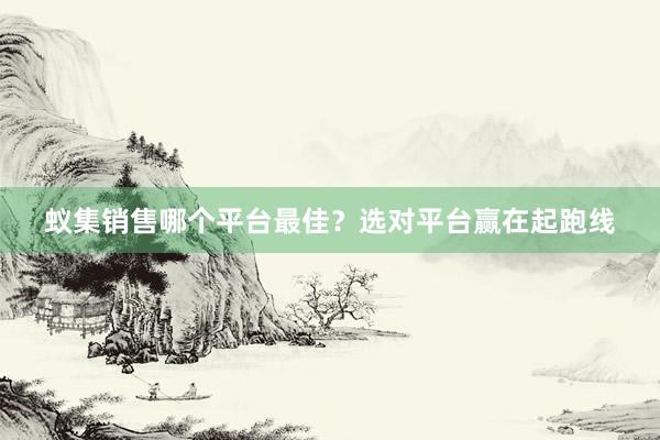蚁集销售哪个平台最佳？选对平台赢在起跑线